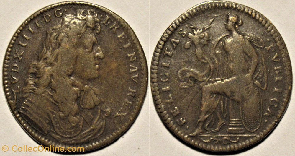 Louis XIV - Felicitas Publica, Jeton, 1672 monnaies paranumismatique jetons poids louis xiv felicitas publica jeton 1672