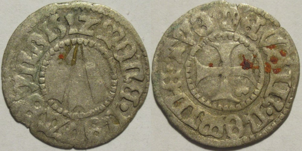 Stralsund, Free Imperial City - 1/2 Schilling 1512 monnaies europe medievale saint empire romain germanique stralsund free imperial city 1 2 schilling 1512