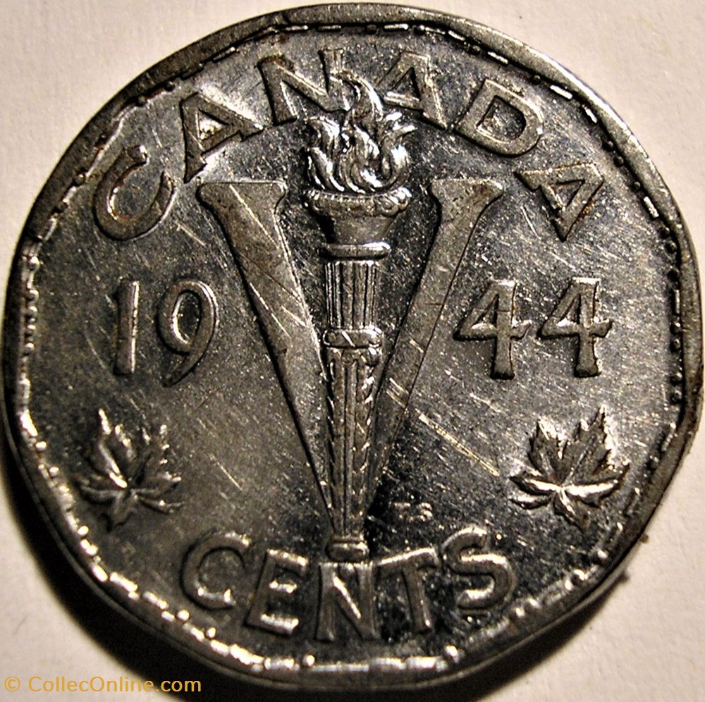 George VI - Five Cents 1944 Victory monnaie monde canadum george vi five cents 1944 victory