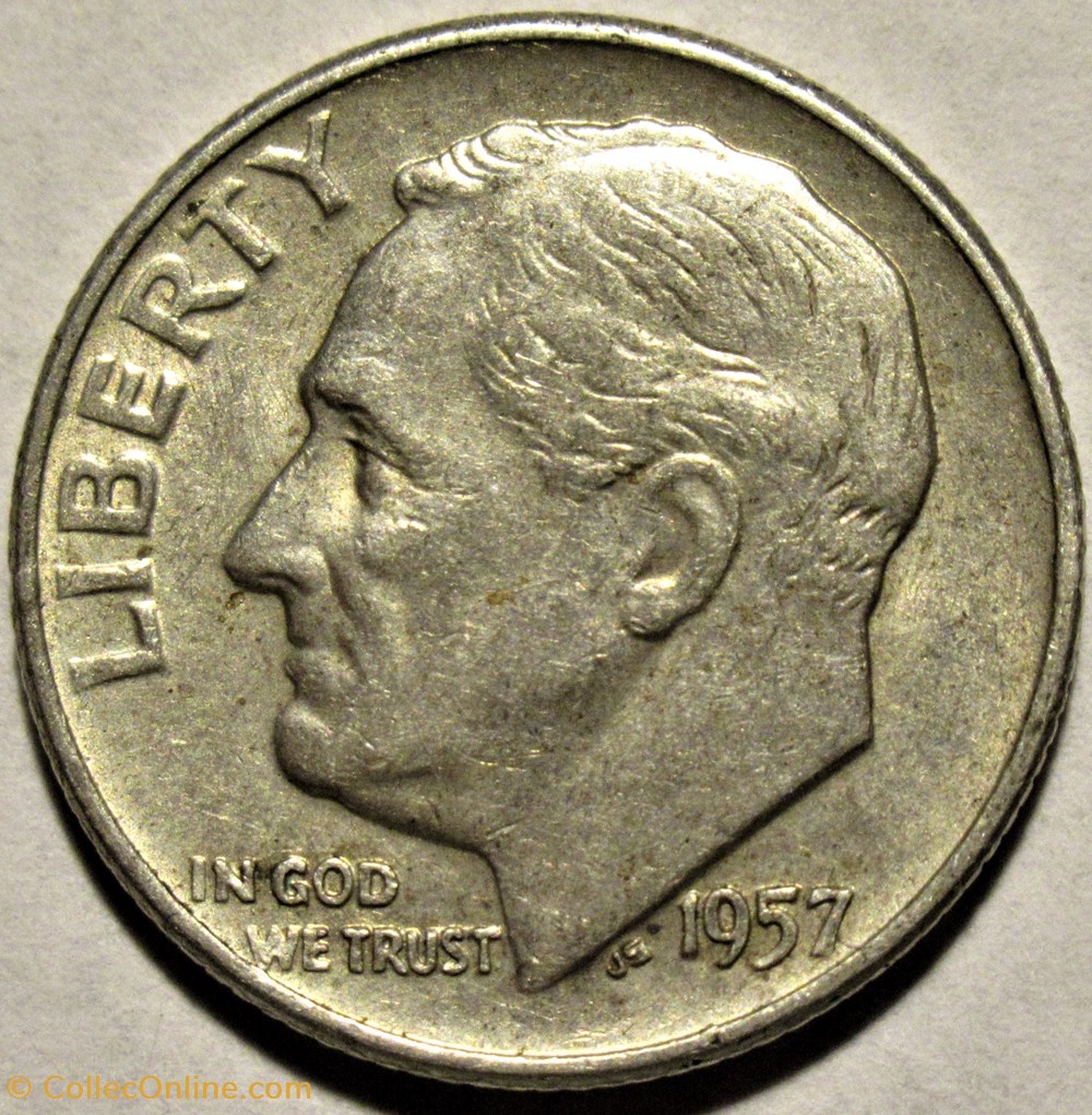 1957 Denver Dime monnaies monde etats unis 1957 denver dime