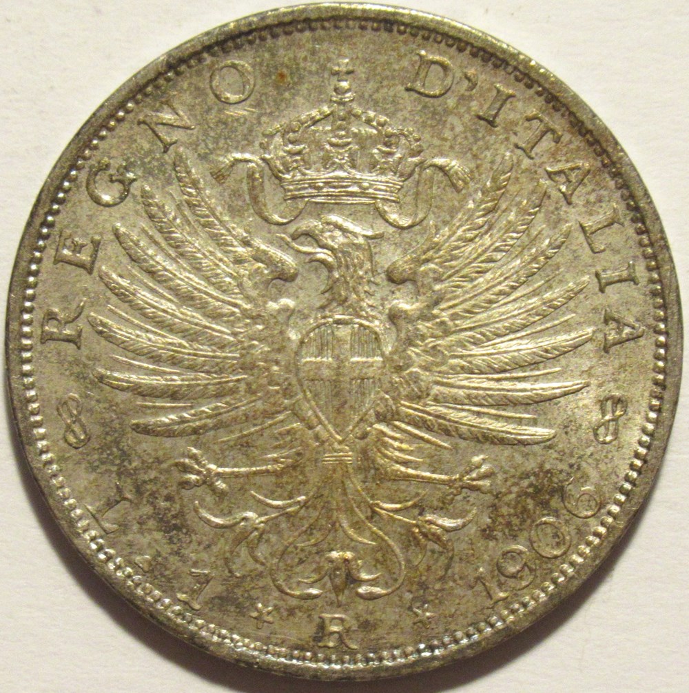 monnaies monde italie 1906 regno italia lira roma vittorio emanuele iii