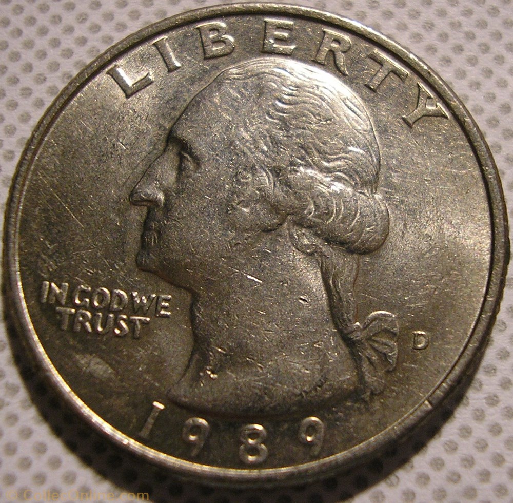 1989 Denver Quarter Dollar 3 monnaies monde etats unis 1989 denver quarter dollar