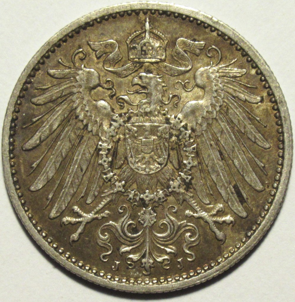 Wilhelm II - 1 Mark 1914 Hamburg, German Empire monnaies monde allemagne wilhelm ii 1 mark 1914 hamburg german empire