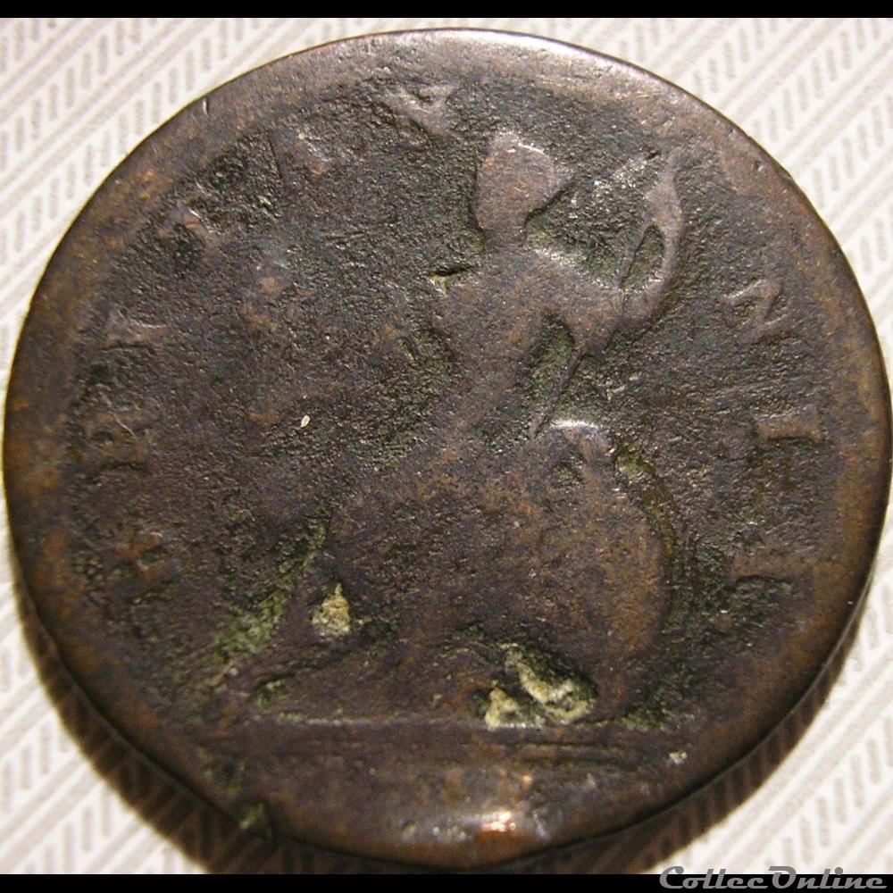 George Ist - HalfPenny 1718 Kingdom of Great Britain 2 monnaies europe medievale royaume angleterre george ist halfpenny 1718 kingdom of great britain