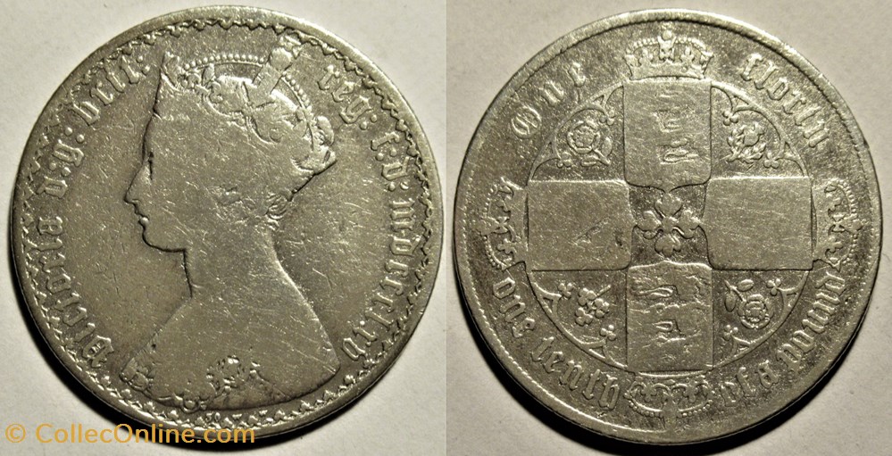 monnaies monde royaume uni victoria one florin 1865 kingdom of great britain