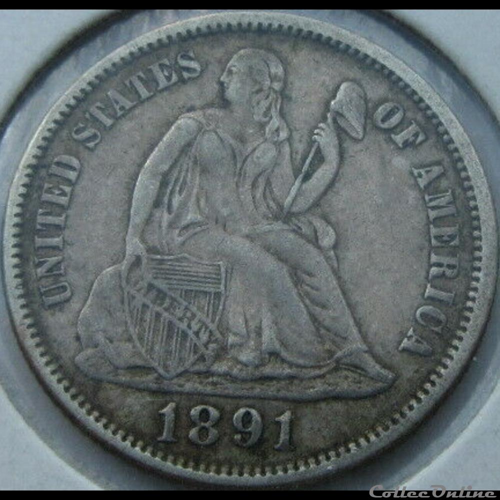 1891 Dime / 10 Cents monnaies monde etats unis 1891 dime 10 cents