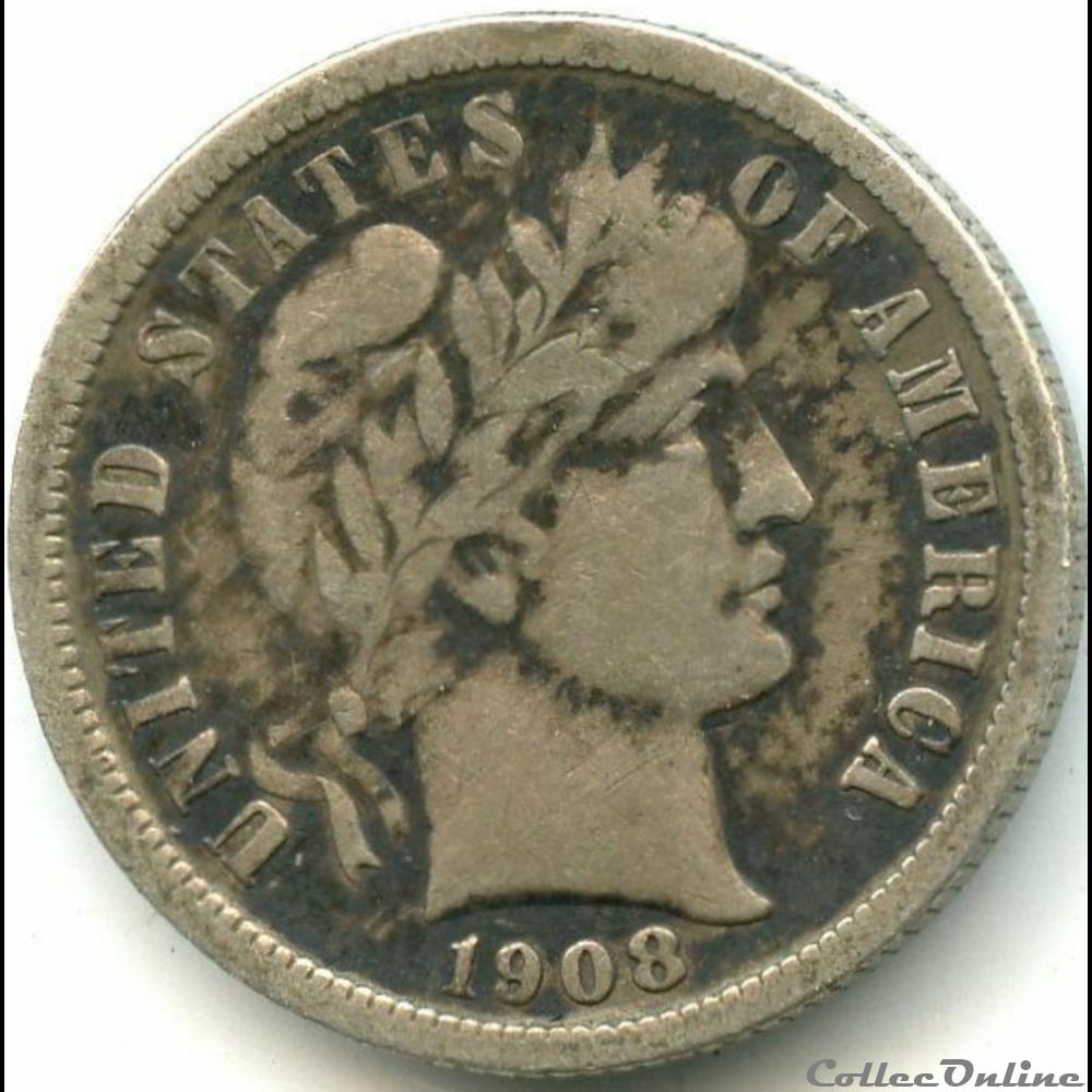 1908 New Orleans Dime monnaies monde etats unis 1908 new orleans dime
