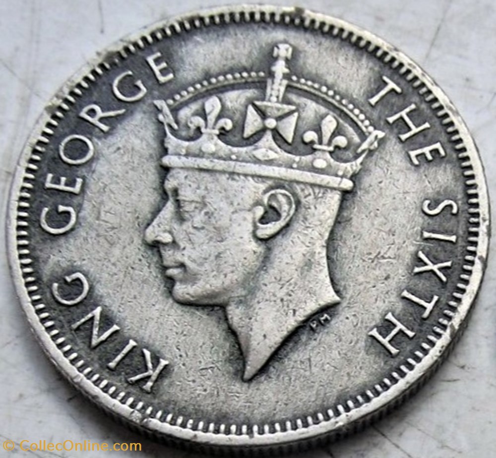 George VI 20 Cents 1948 Malaysia ex.2 Coins World Face