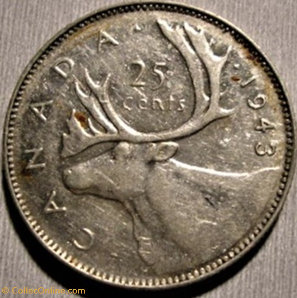 George VI - 25 Cents 1943 monnaie monde canadum george vi 25 cents 1943
