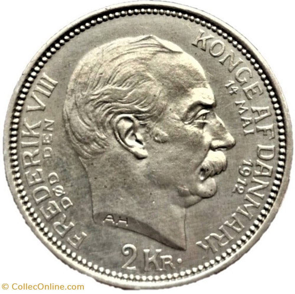 Christian X Denmark - 2 Kroner 1912 - Death of Frederik VIII monnaies monde danemark christian x denmark 2 kroner 1912 death of frederik viii