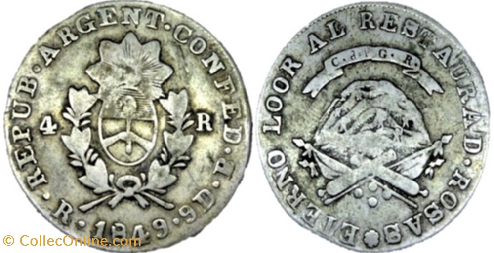 Argentina - 4 Reales 1849, La Rioja monnaies monde argentine argentina 4 reales 1849 la rioja