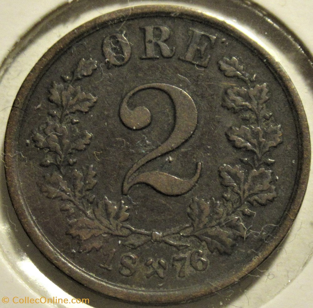 monnaies monde norvege norway oskar ii 2 re 1876