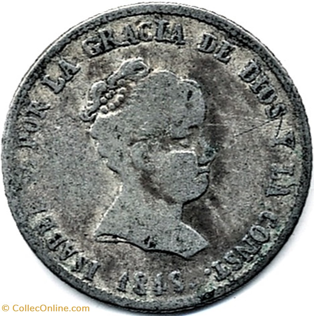 1848 Madrid - 4 Reales - Isabel II de España monnaies monde espagne 1848 madrid 4 reales isabel ii de espana