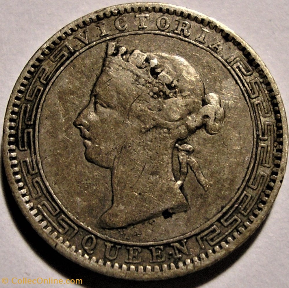 Victoria - 25 Cents 1895 Ceylon (error) 2 monnaies monde sri lanka victoria 25 cents 1895 ceylon error