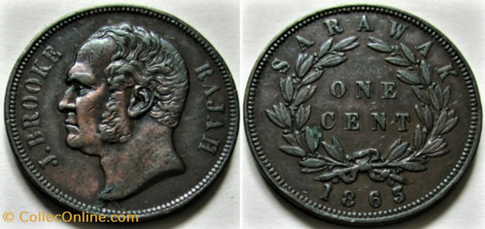 James Brooke - One Cent 1863 monnaies monde malaisie james brooke one cent 1863
