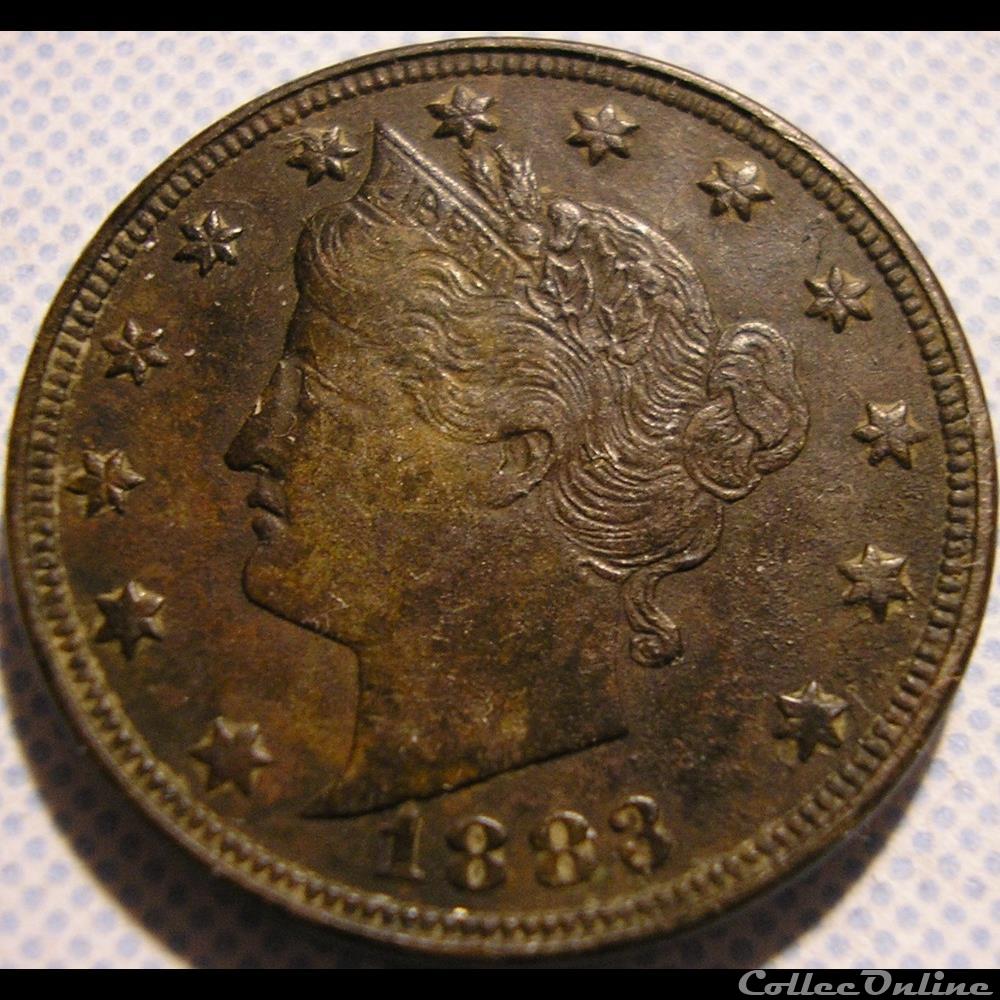 monnaie monde etat uni 1883 5 cents ex 2
