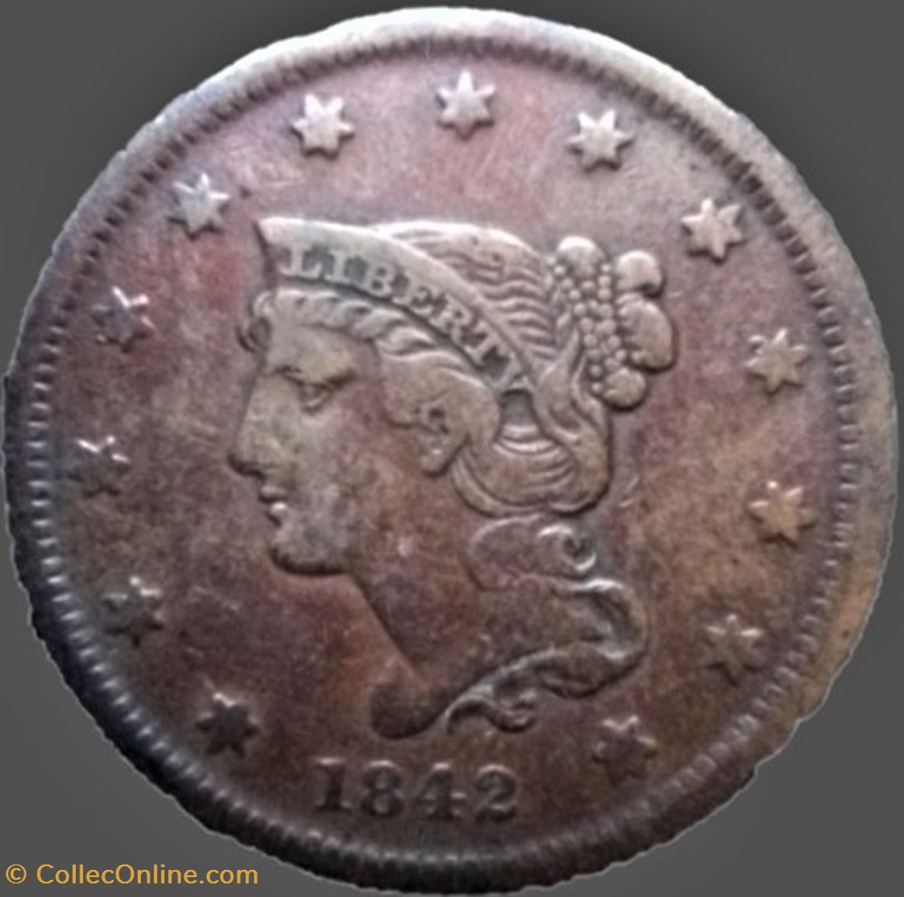 1842 One Cent - Small date monnaies monde etats unis 1842 one cent small date