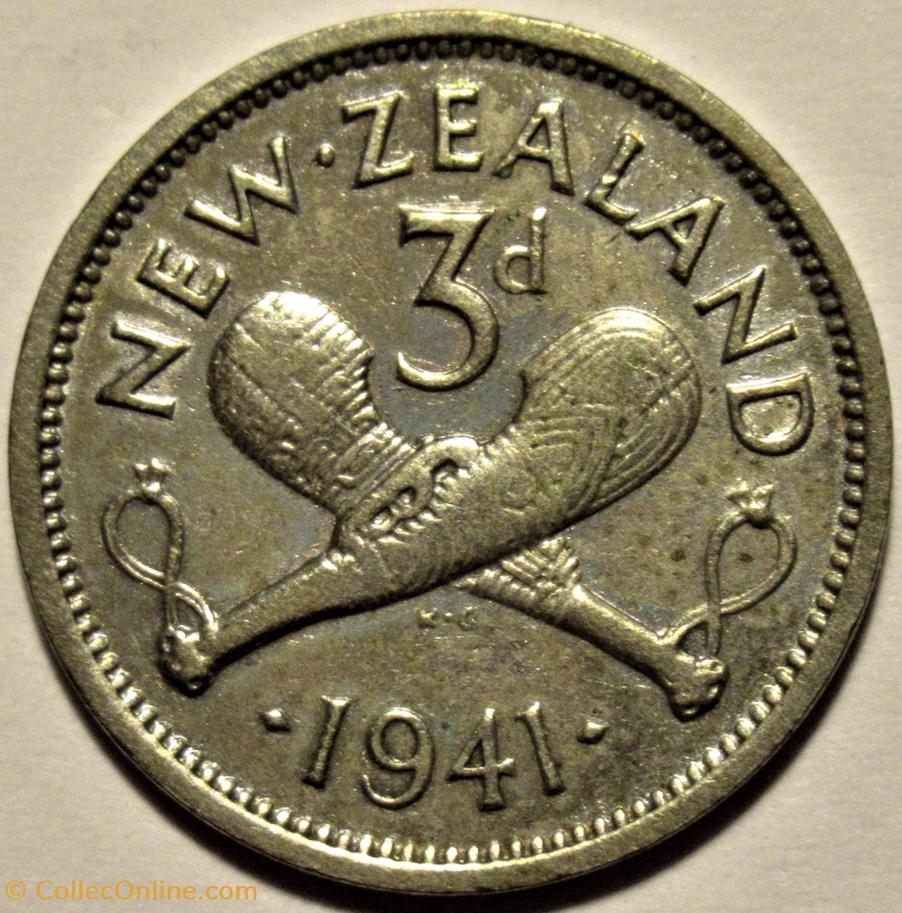 George VI - 3 Pence 1941 - New Zealand 3 monnaies monde nouvelle zelande george vi 3 pence 1941 new zealand
