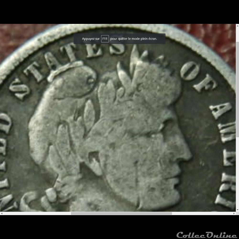 1892 Dime - Error (ex.2) 3 monnaies monde etats unis 1892 dime error ex 2