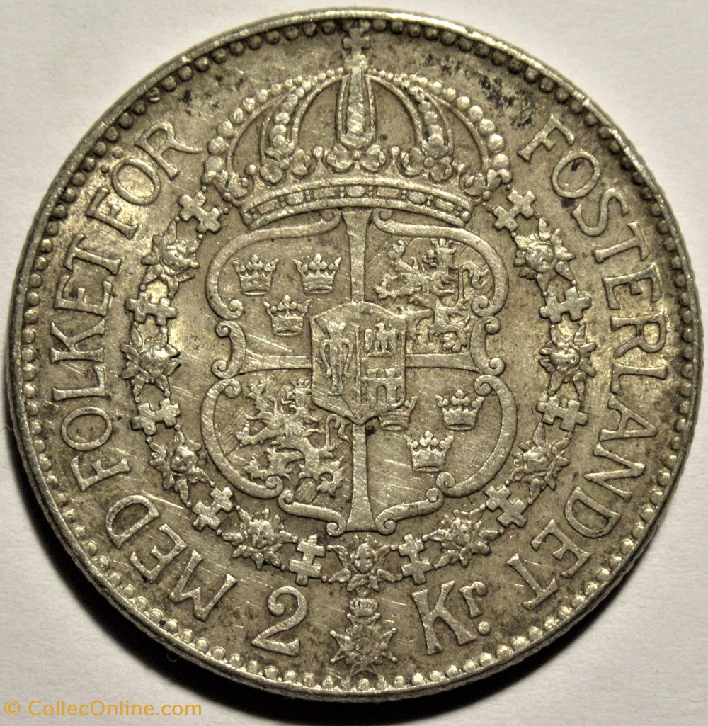 Gustaf V Of Sweden - 2 Kronor 1939 - Coins - World - Distinctive ...