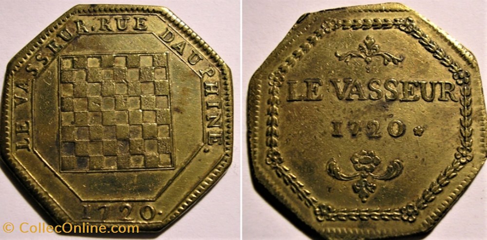 monnaie mereaux 1720 jeton corporation le vasseur rue dauphine france