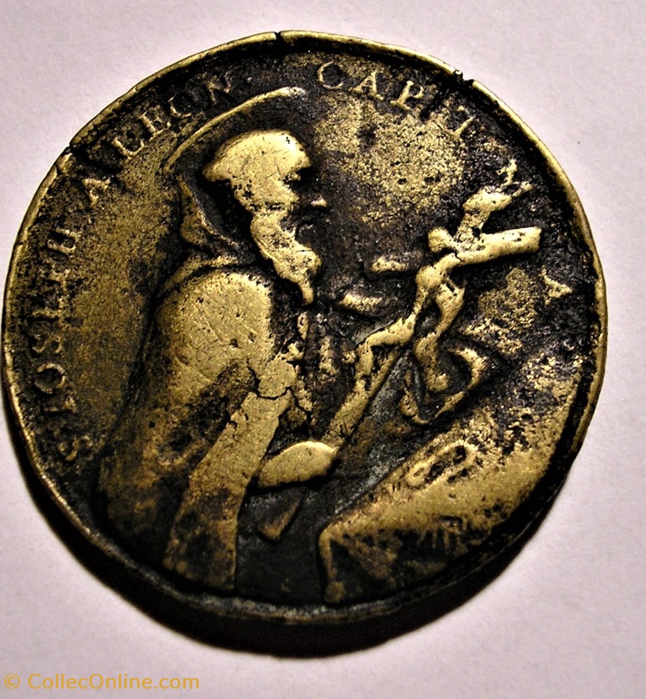 Saint Fidelis of Sigmaringen & Saint Joseph of Leonessa - Medal ca.1750 3 patrimoine religieux souvenir saint fidelis of sigmaringen saint joseph of leonessa medal ca 1750