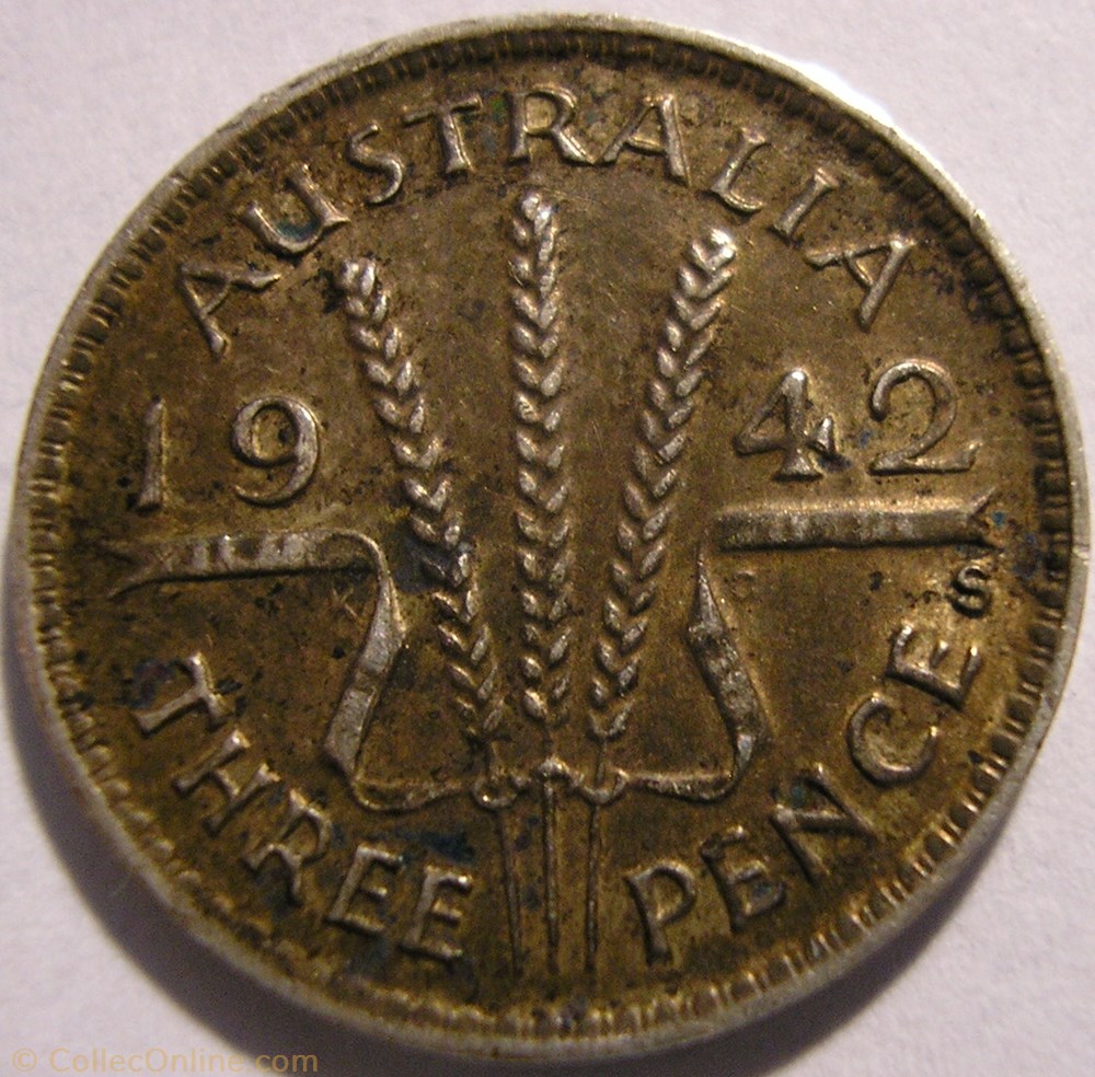 George VI - 3 Pence 1942 S - Australia monnaie monde australie george vi 3 pence 1942 s australia