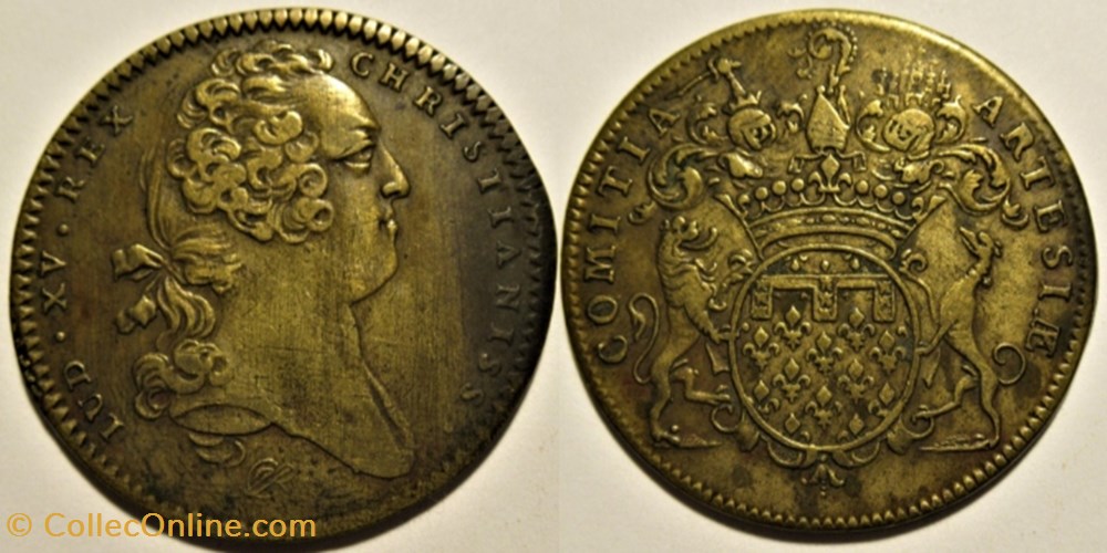 Louis XV - c.1732, Jeton, États d'Artois monnaies paranumismatique jetons poids louis xv c 1732 jeton etats artois