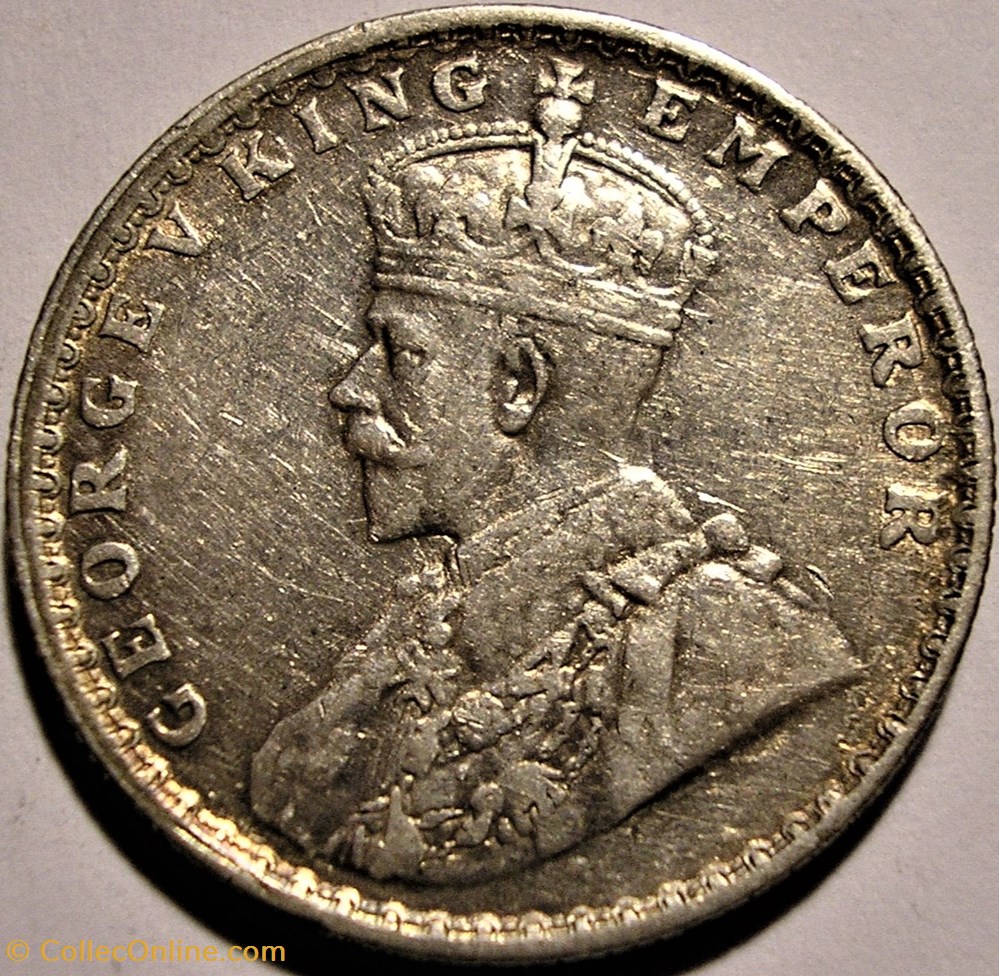 George V - Half Rupee 1917 Bombay - British India monnaie monde inde george v half rupee 1917 bombay british india