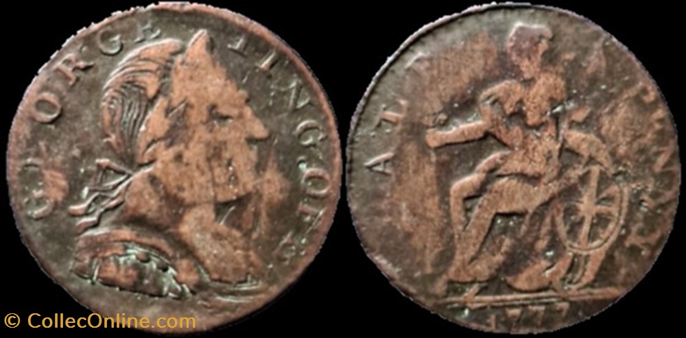 monnaies monde royaume uni 1777 george king of b half penny token
