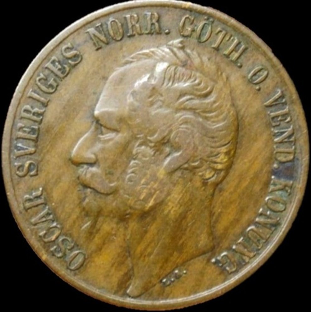 Oscar I of Sweden - 5 Öre 1857 monnaies monde suede oscar i of sweden 5 ore 1857