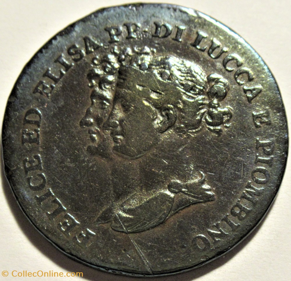 monnaies monde italie 1806 principaute de lucca piombino 5 centesimi felix elisa napoleon ex 2