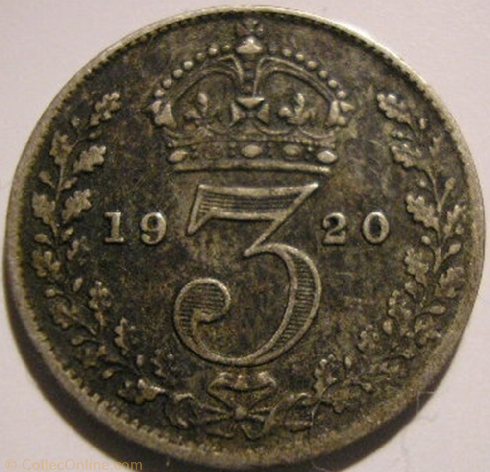 George V - 3 Pence 1920 - United Kingdom (ex.1) monnaie monde royaume george v 3 pence 1920 united kingdom ex 1