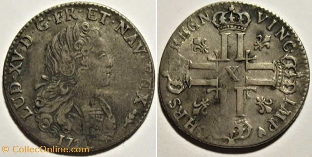 monnaies europe medievale france royales louis xv petit louis 1720 amiens