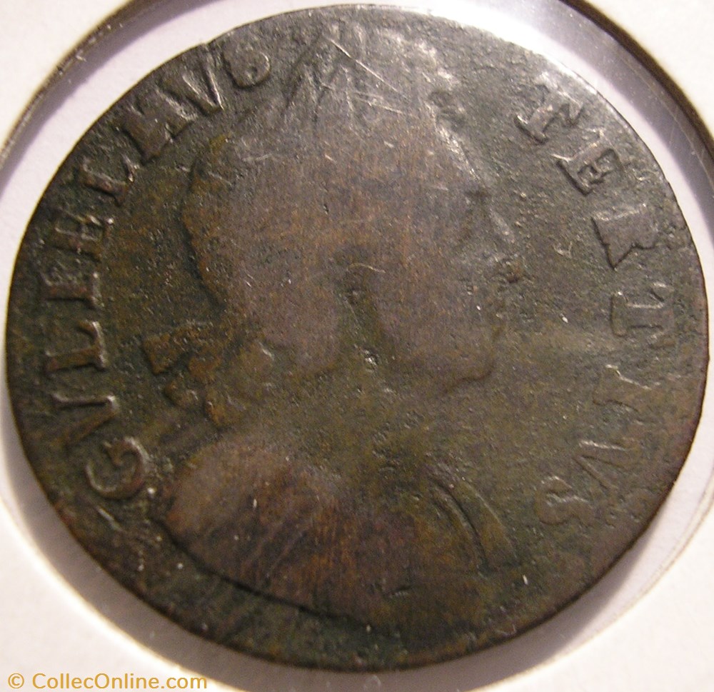 William III - HalfPenny 1700 Kingdom of England - Coins - European Medieval