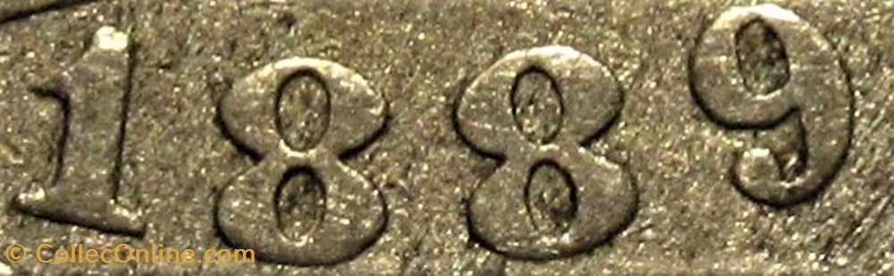 1889 5 Cents (ex.3) 3 monnaies monde etats unis 1889 5 cents ex 3