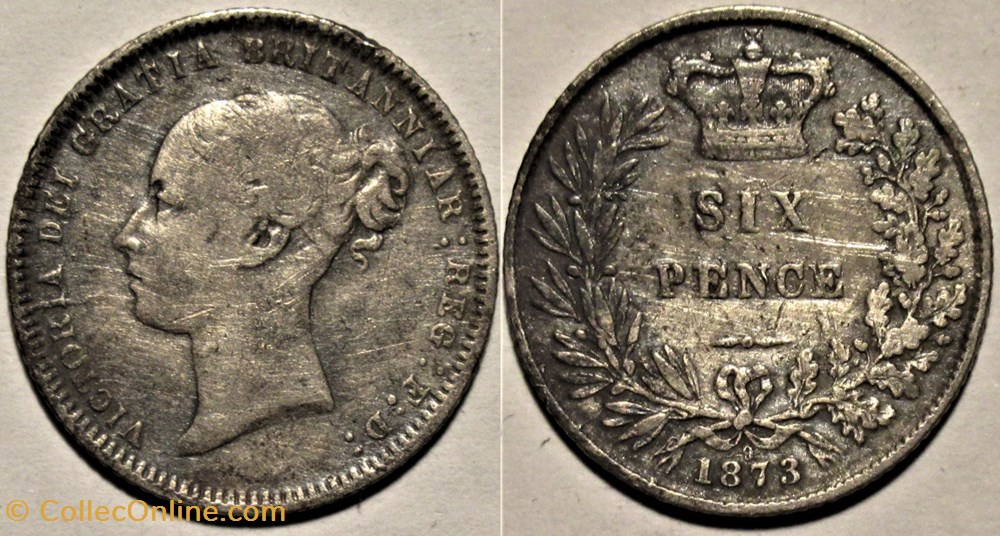 Victoria - Sixpence 1873 Kingdom of Great Britain monnaies monde royaume uni victoria sixpence 1873 kingdom of great britain