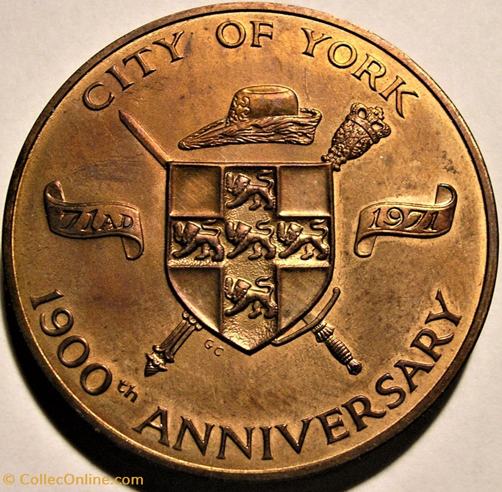 City of York 1900th Anniversary Medal 1971 - UK 3 medaille royaume uni city of york 1900th anniversary medal 1971 uk