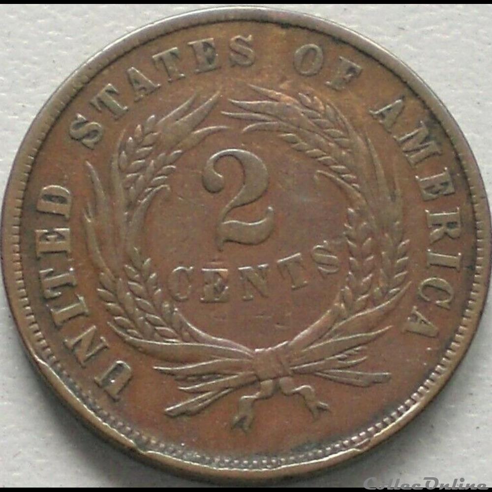 1865 Two Cents monnaie monde etat uni 1865 two cents