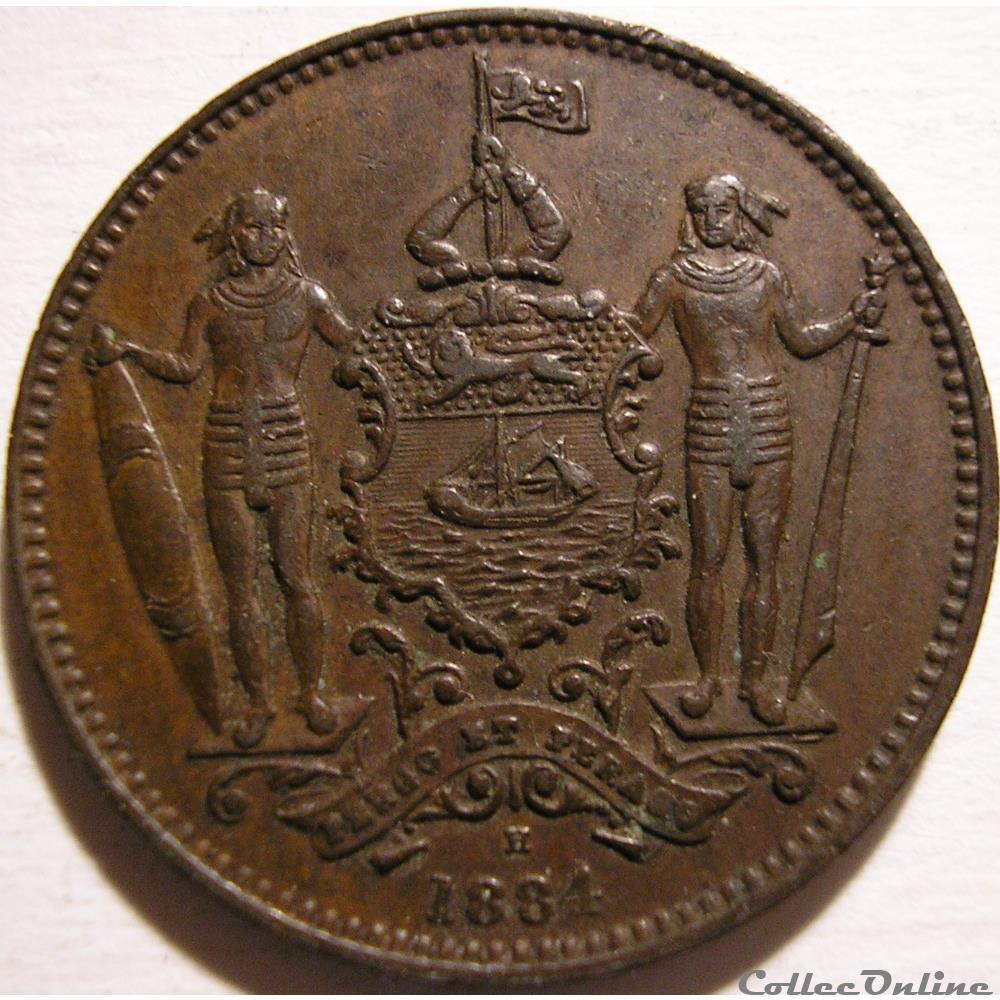 British North Borneo Co - One Cent 1884 - Borneo monnaie monde indonesie british north borneo co one cent 1884 borneo