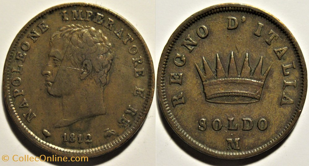monnaies monde italie 1812 regno italia 1 soldo milano napoleone i