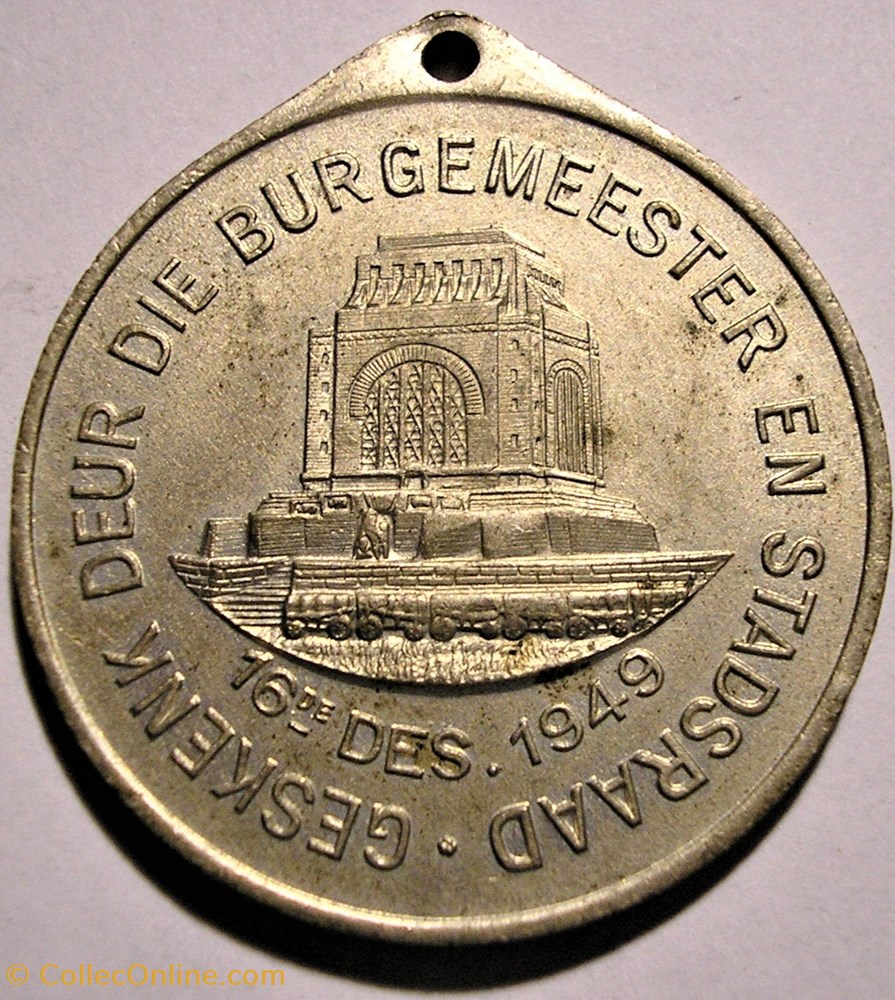 Medallion 1949 Voortrekker Monument Inauguration - Johannesburg, South Africa 2 medaille afrique du sud medallion 1949 voortrekker monument inauguration johannesburg south africa