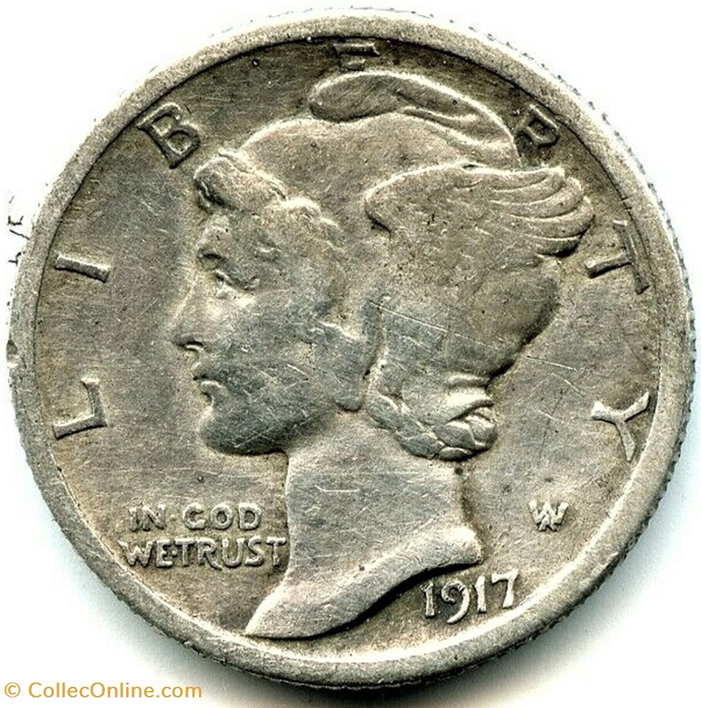 1917 San Francisco Dime - Variety mint mark 2 monnaies monde etats unis 1917 san francisco dime variety mint mark