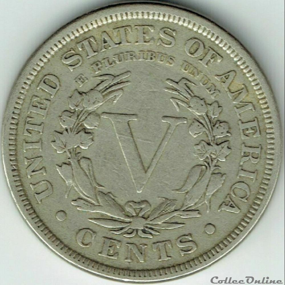 1891 5 Cents monnaies monde etats unis 1891 5 cents