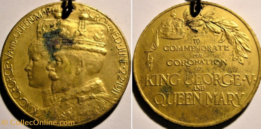 monnaie jeton mereaux george v mary 1911 coronation gilt medal uk
