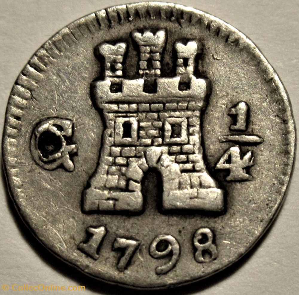 Guatemala - ¼ Real 1798 - Carlos IV de España 3 monnaies monde guatemala real 1798 carlos iv de espana