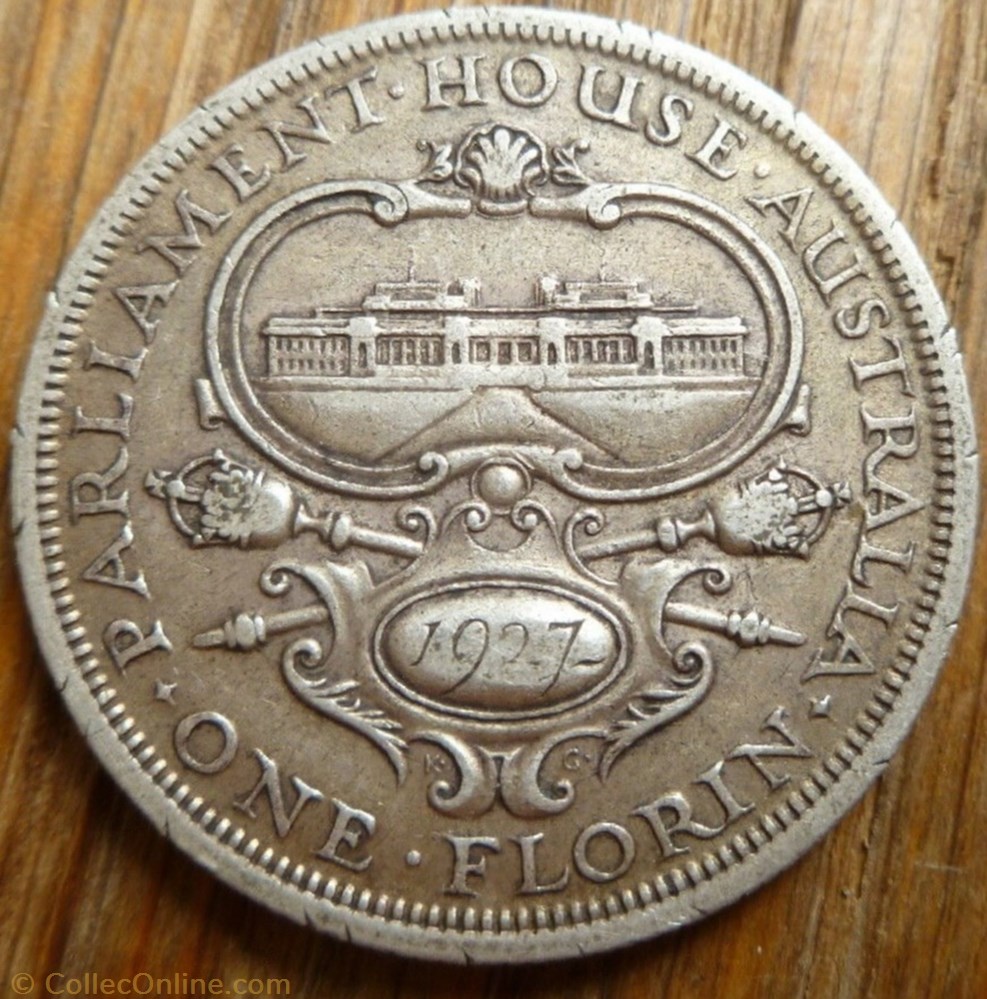 monnaie monde australie george v one florin 1927 melbourne parliament australia