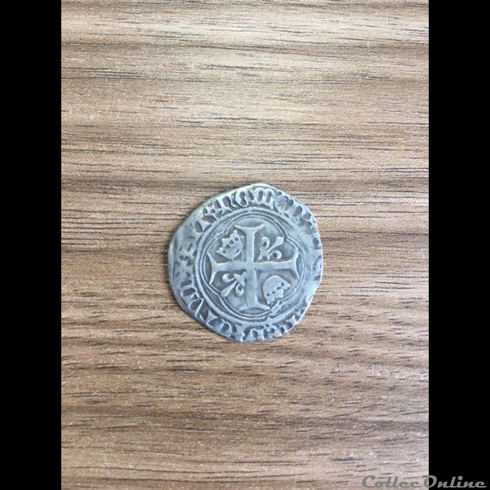 Blanc à la couronne Charles VIII 3 monnaie france royale blanc a la couronne charles viii