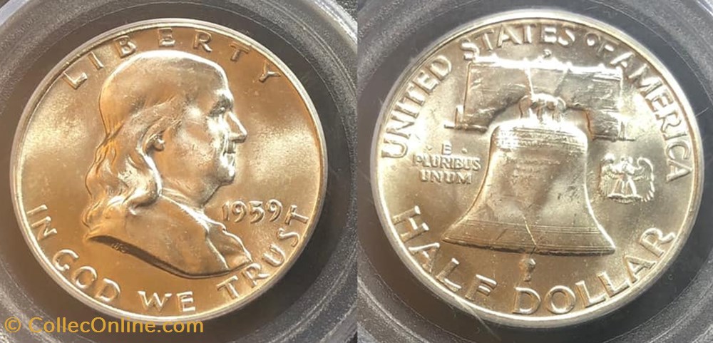 1959D Franklin Half MS64FBL coins world united states 1959d franklin half ms64fbl
