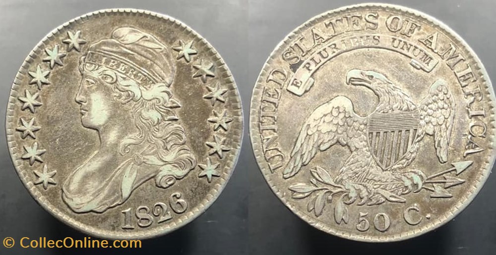 1826 Capped Bust Half Dollar coins world united states 1826 capped bust half dollar